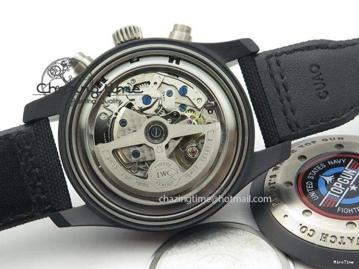 MIROTIME 0113 Comfortable Pilot Chrono IW388003 Real Ceramic ZF 1:1 Best Edition On Black Nylon Strap A 7322